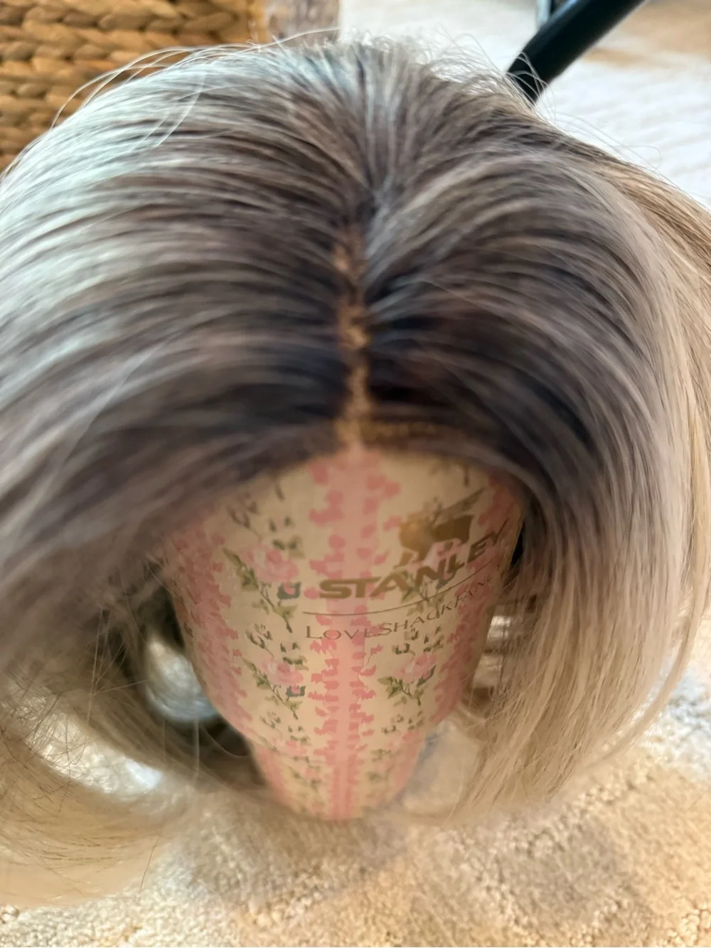 Women's Rooted Ash Blonde Bob Wig - Natural Ombre